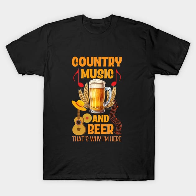 Country Music and Beer T-Shirt by Praizes